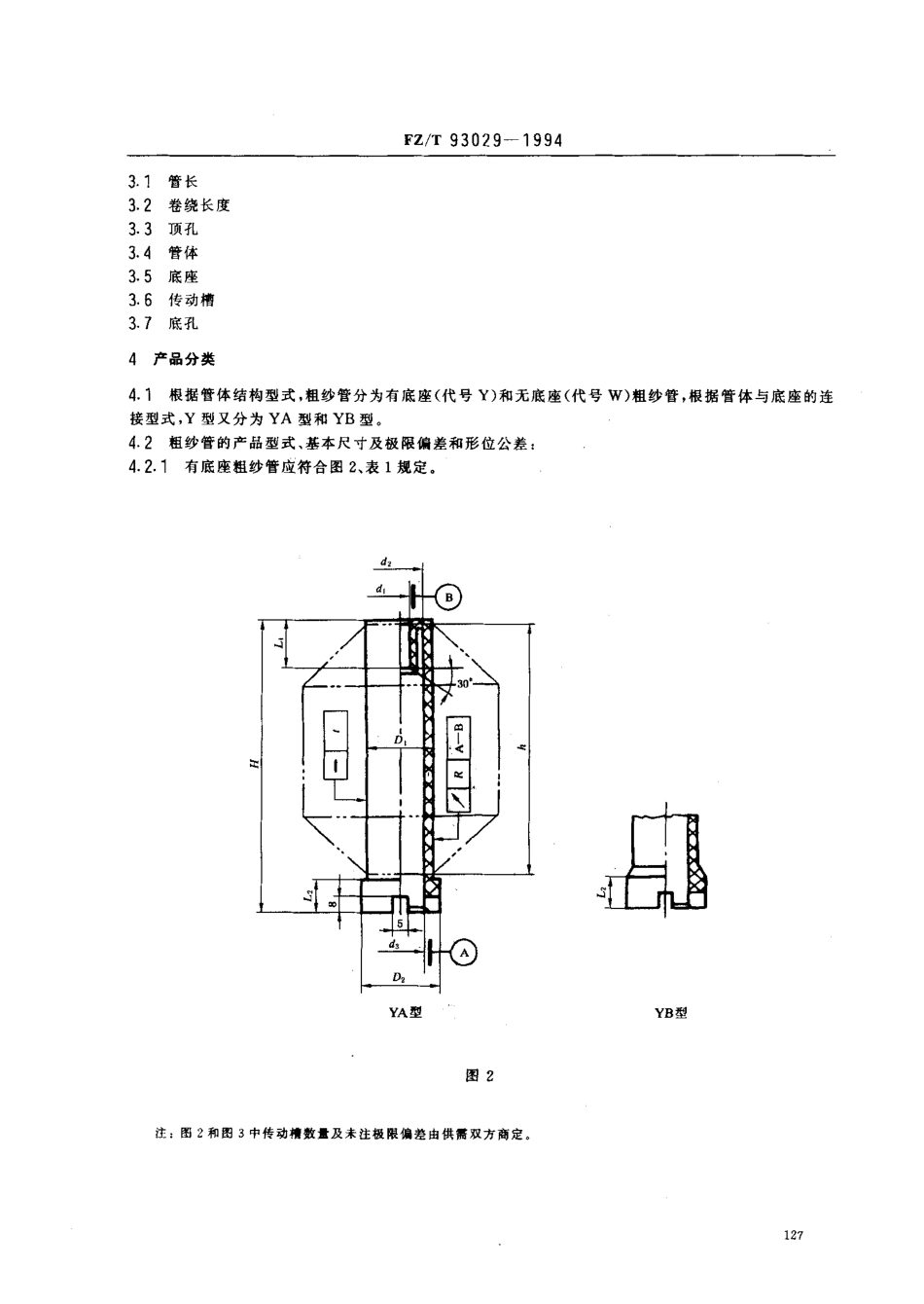 【纺织行业标准】FZT 93029-1994 塑料粗纱管.pdf_第2页