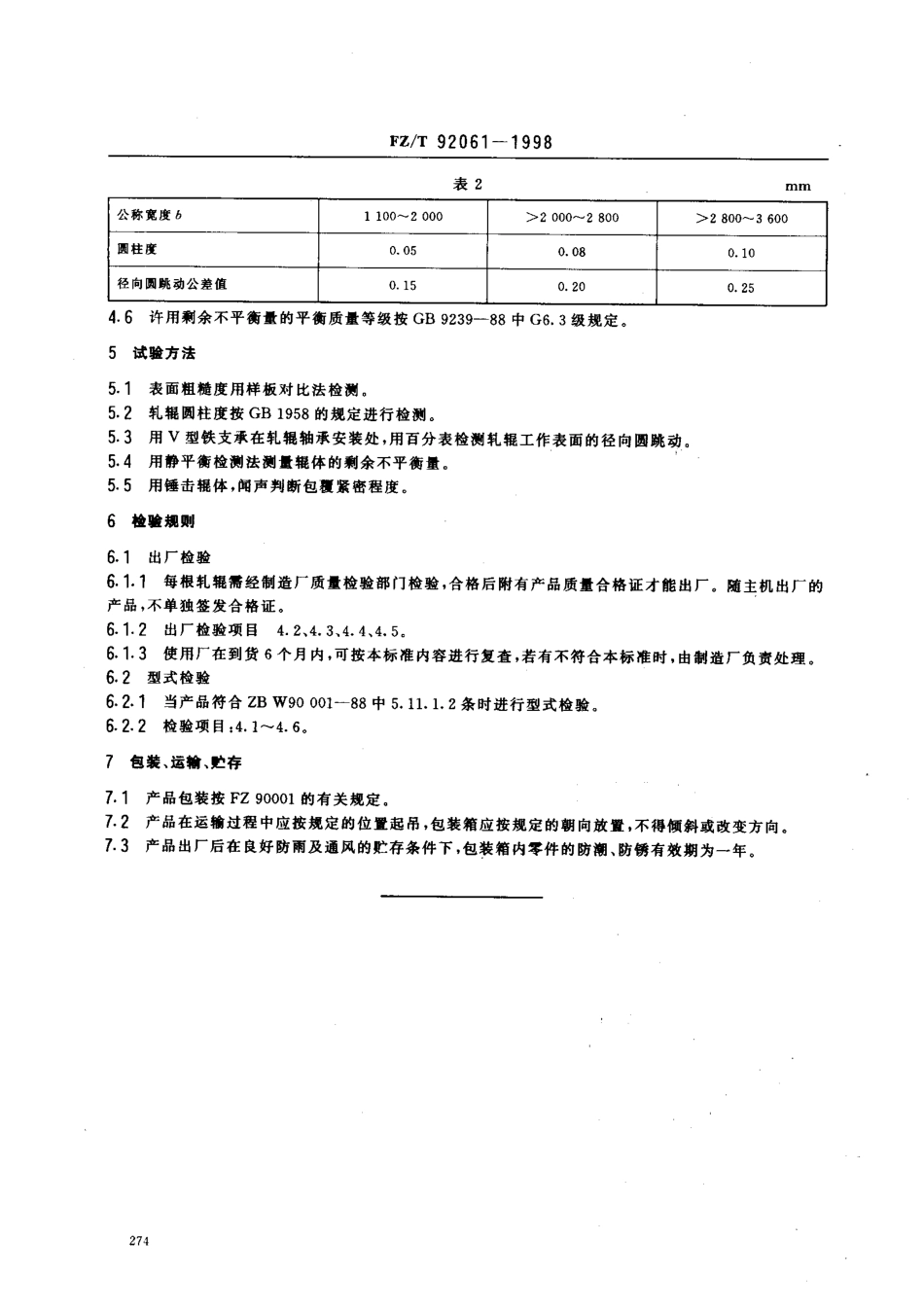 【纺织行业标准】FZT 92061-1998 普通轧车用不锈钢轧辊.pdf_第3页