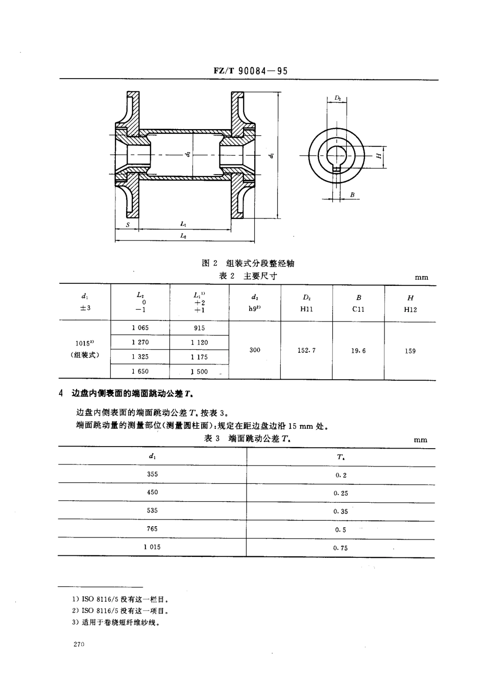 【纺织行业标准】FZT 90084-1995 经编机用分段整经轴术语及主要尺寸.pdf_第3页