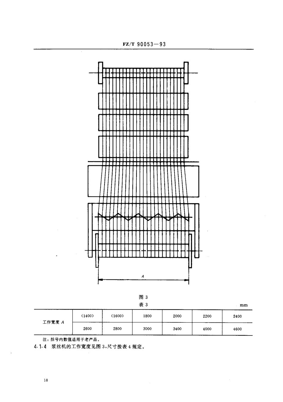 【纺织行业标准】FZT 90053-1993 织造准备和整理机器宽度.pdf_第3页