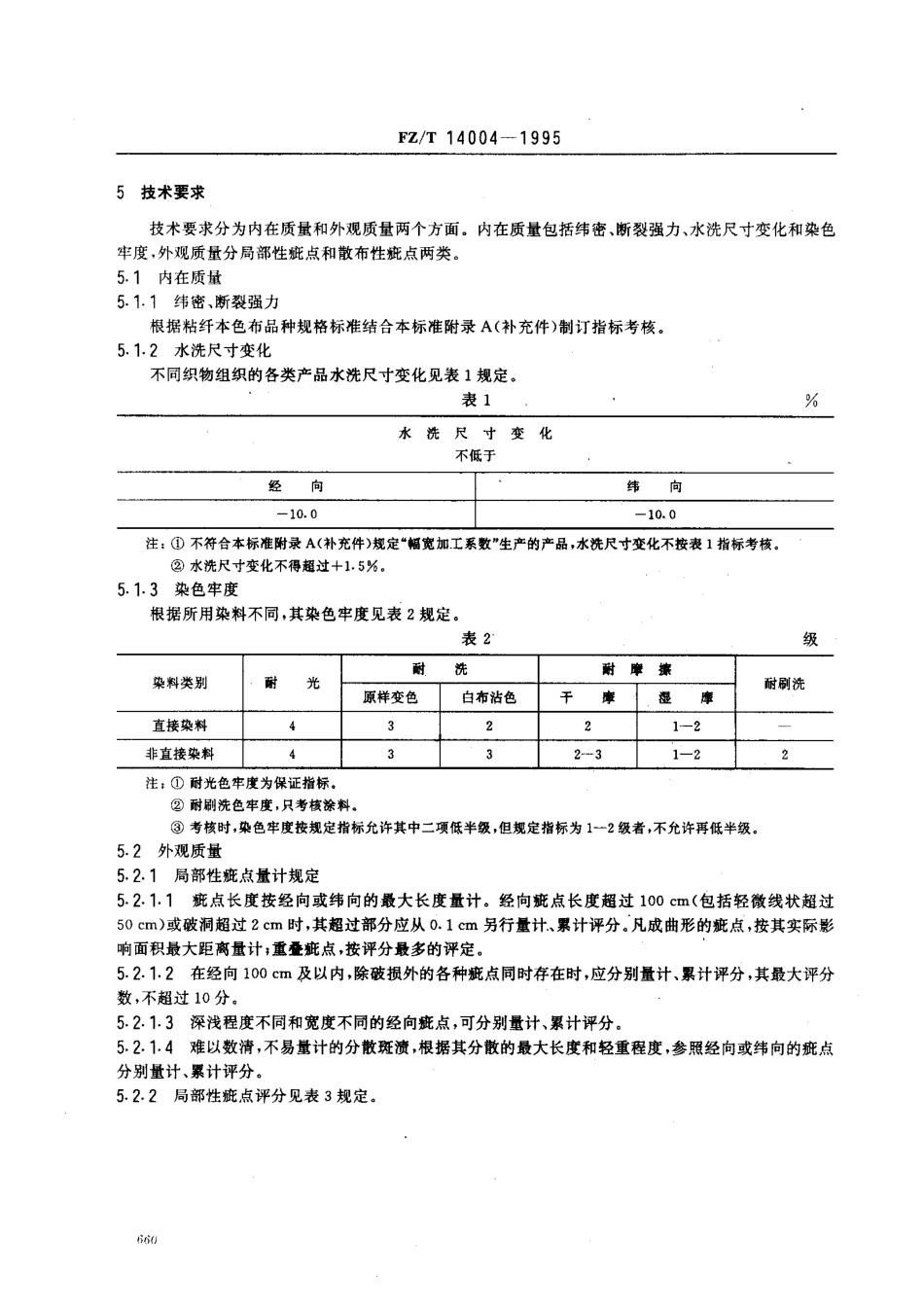 【纺织行业标准】FZT 14004-1995 粘纤印染布.pdf_第2页