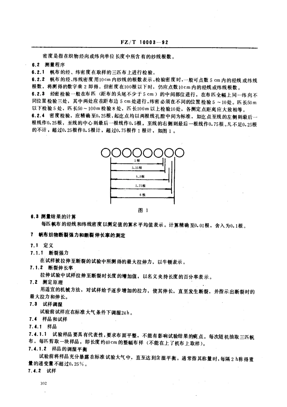 【纺织行业标准】FZT 10003-1992 帆布织物试验方法.pdf_第2页