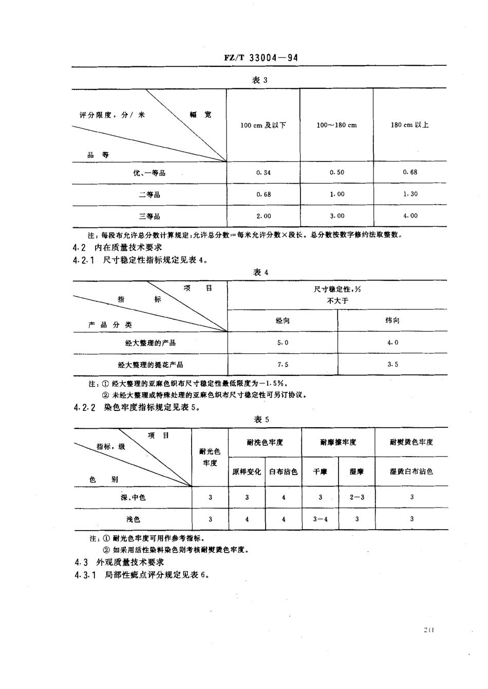 【纺织行业标准】FZT 33004-1994 亚麻色织布.pdf_第3页