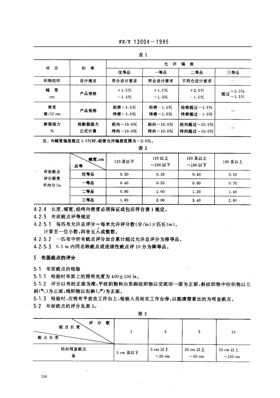 【纺织行业标准】FZT 13004-1995 粘纤本色布.pdf_第2页
