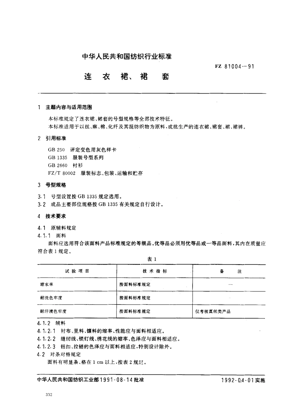 FZ 81004-1991 连衣裙、裙套.pdf_第1页
