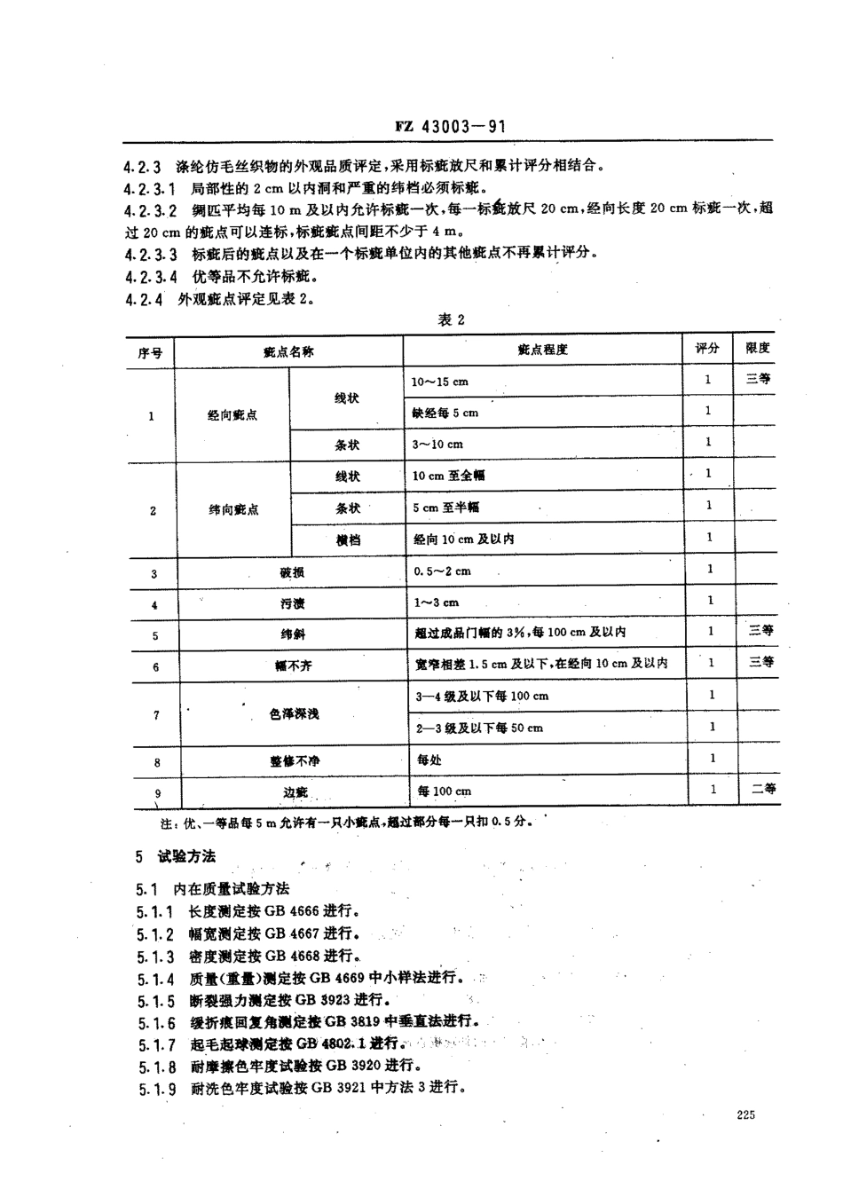 FZ 43003-1991 涤纶仿毛丝织物.pdf_第3页