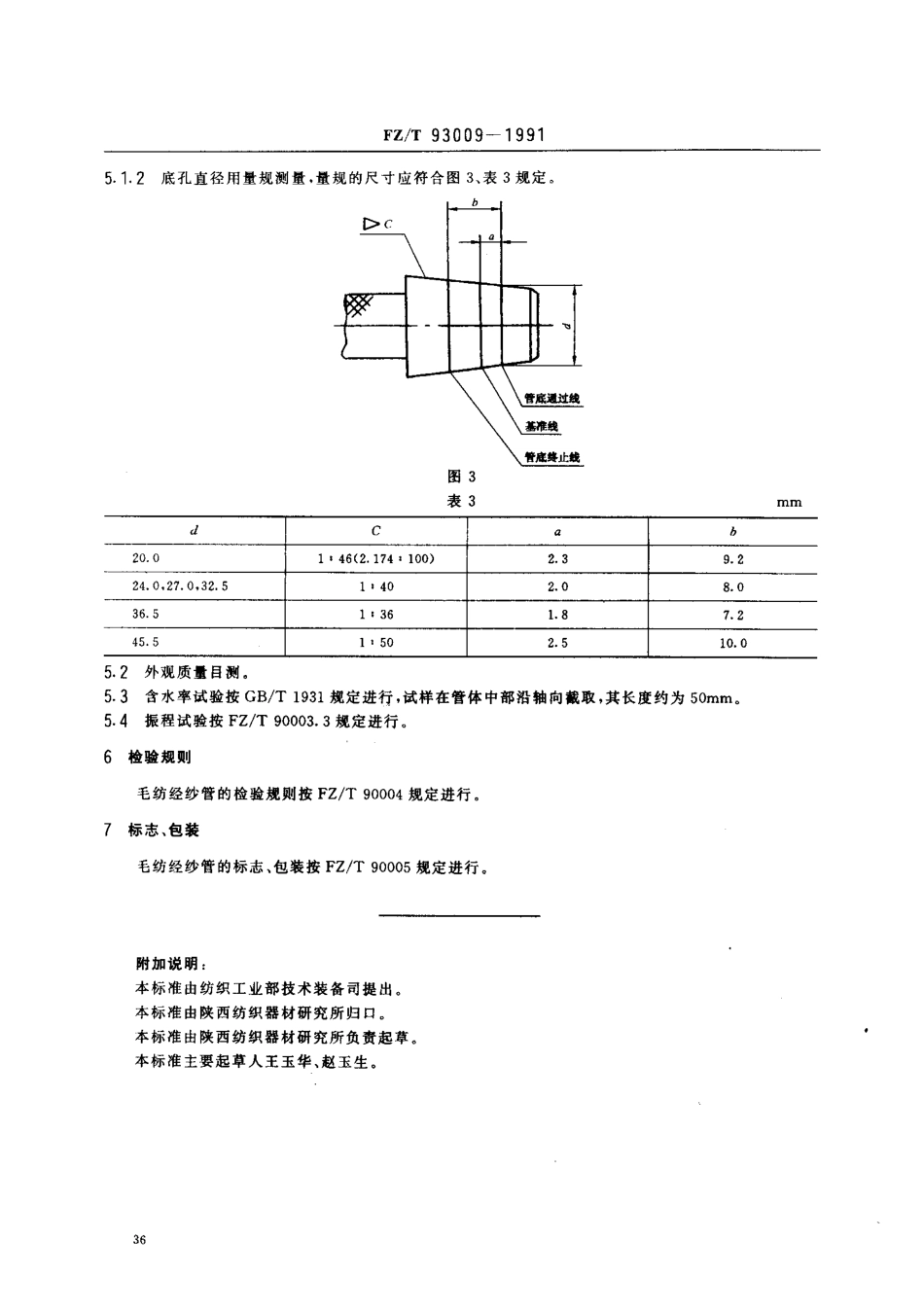 【纺织行业标准】FZT 93009-1991 毛纺用经纱管.PDF_第3页