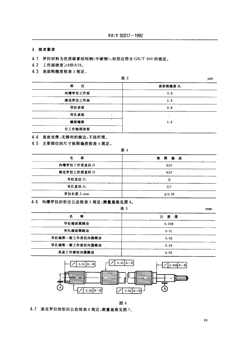 【纺织行业标准】FZT 92017-1992 毛 苎麻 绢纺细纱机牵伸下罗拉.pdf_第3页