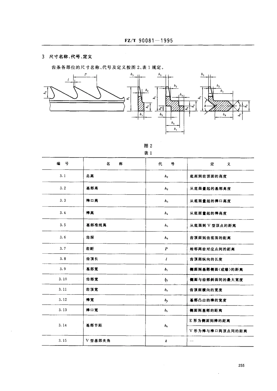 【纺织行业标准】FZT 90081-1995 梳理机用齿条术语和定义.pdf_第2页
