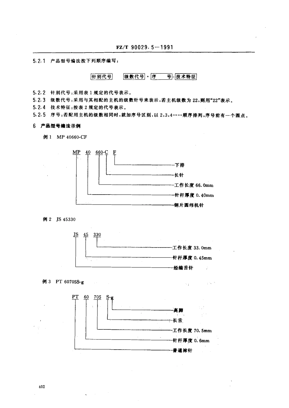 【纺织行业标准】FZT 90029.5-1991 针织用针分类.术语及产品代号编法产品代号编法.pdf_第3页