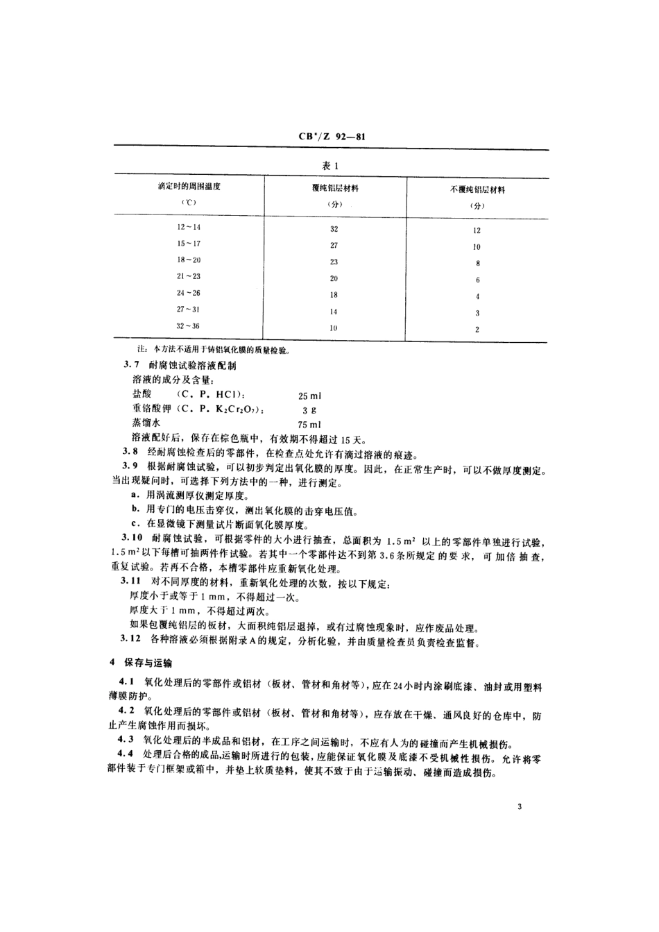 CBZ 92-1981 铝合金阳极氧化处理.pdf_第3页