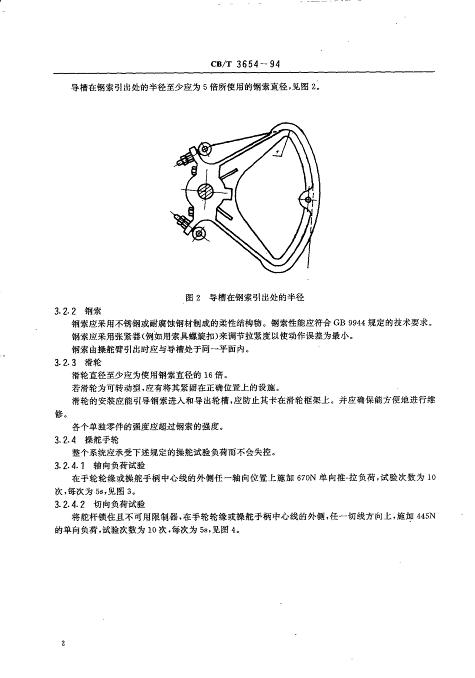 【船舶行业标准】CBT 3654-1994 游艇操舵装置钢索滑轮系统.pdf_第3页