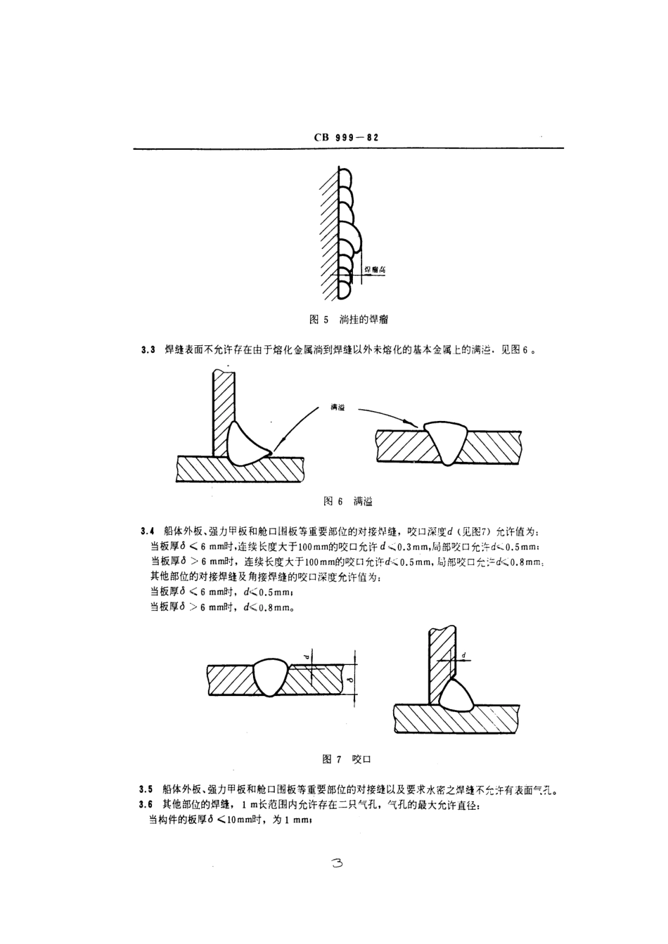 CB 999-1982 船体焊缝表面质量检验标准.pdf_第3页