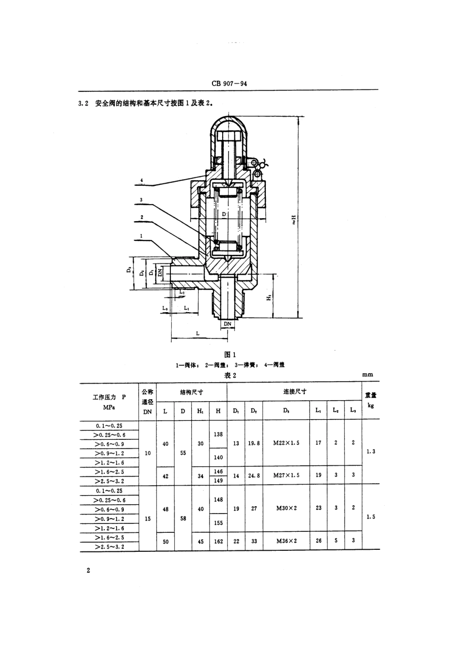 CB 907-1994 外螺纹青铜直角液体安全阀.pdf_第3页