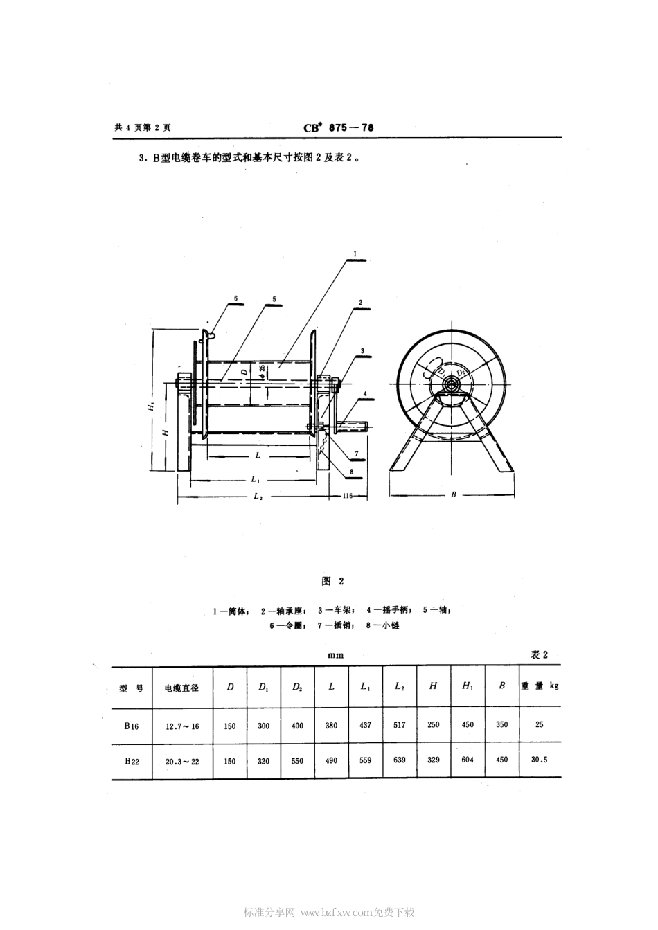 CB 875-1978 接岸电缆卷车.pdf_第2页