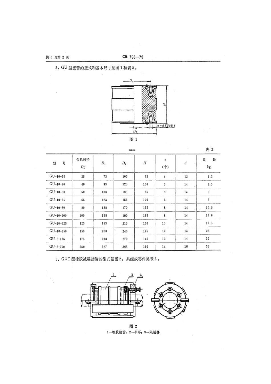 CB 798-1979 橡胶减震接管.pdf_第3页