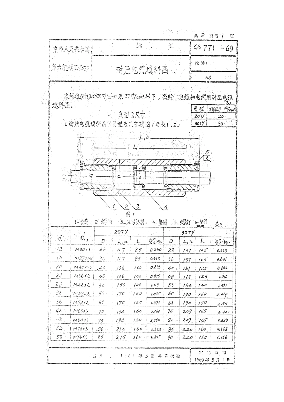 CB 771-1969 耐压电缆填料函.pdf_第1页