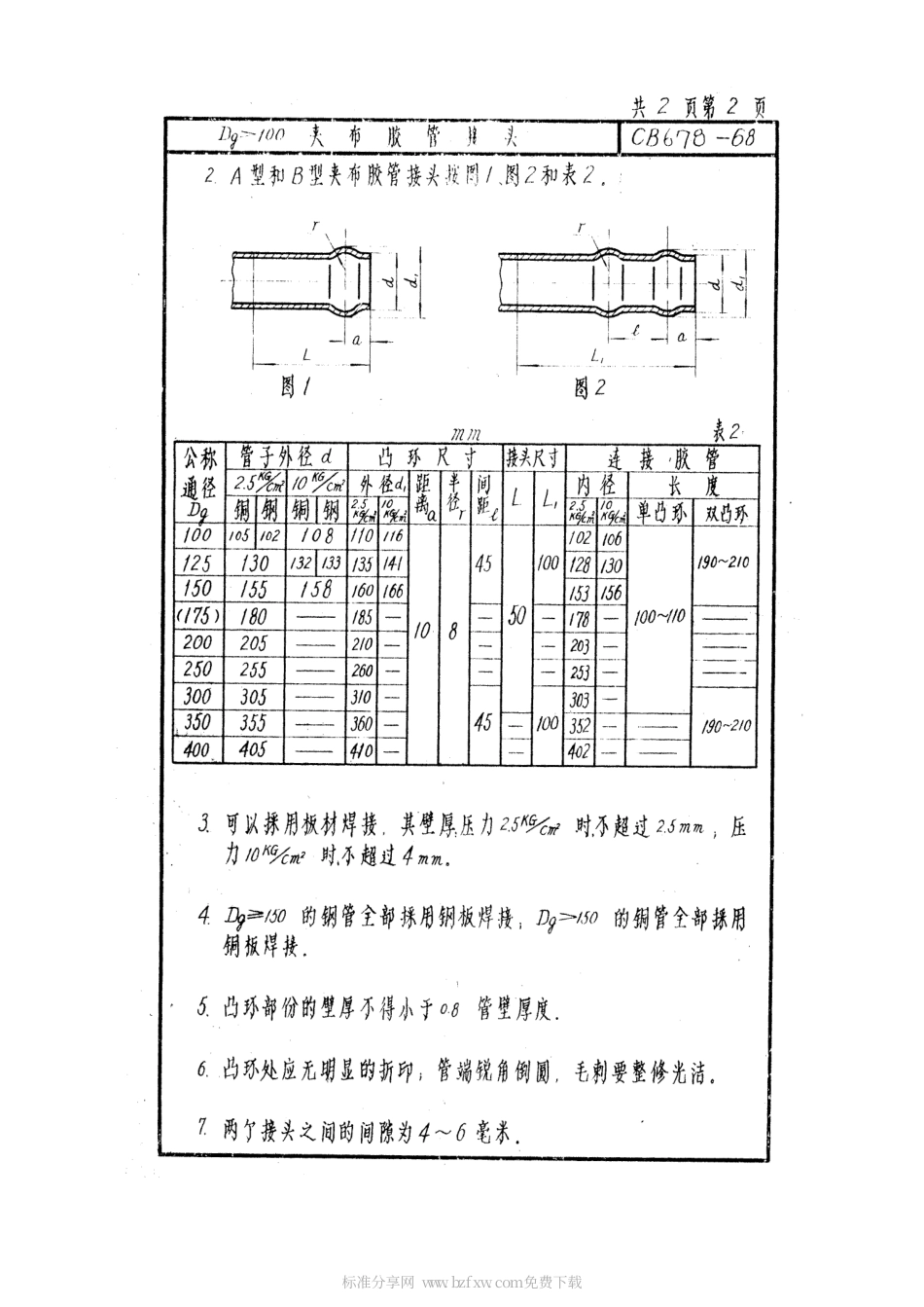CB 678-1968 Dg＞100夹布胶管接头.pdf_第2页
