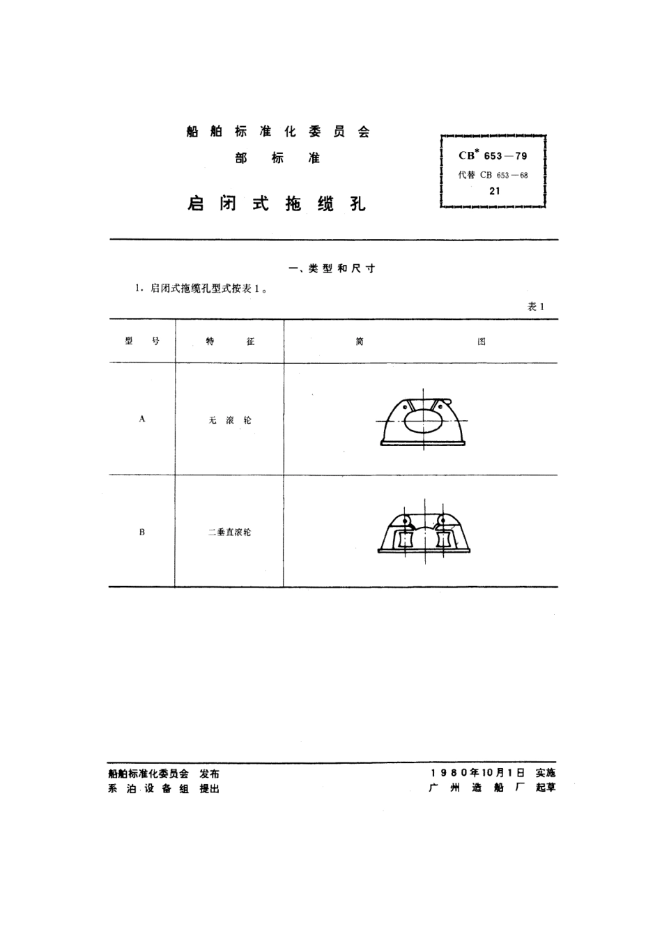 CB 653-1979 启闭式拖缆孔.pdf_第1页