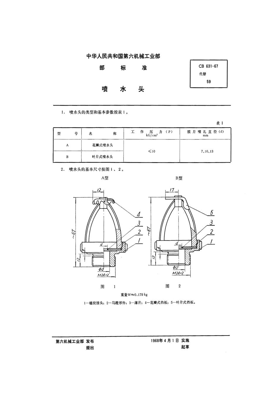 CB 631-1967 喷水头.pdf_第1页