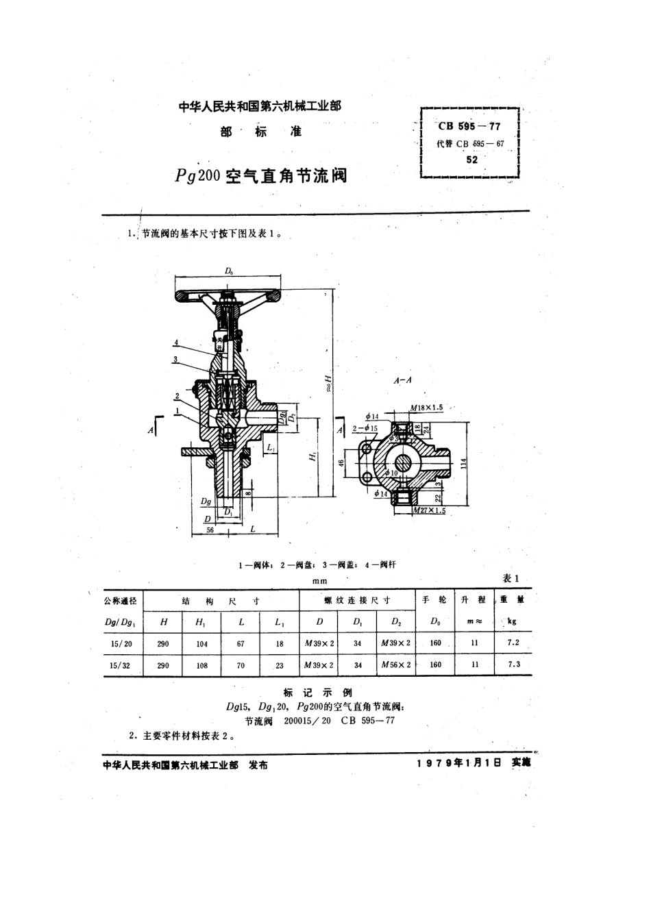 CB 595-1977 Pg200空气直角节流阀.pdf_第1页