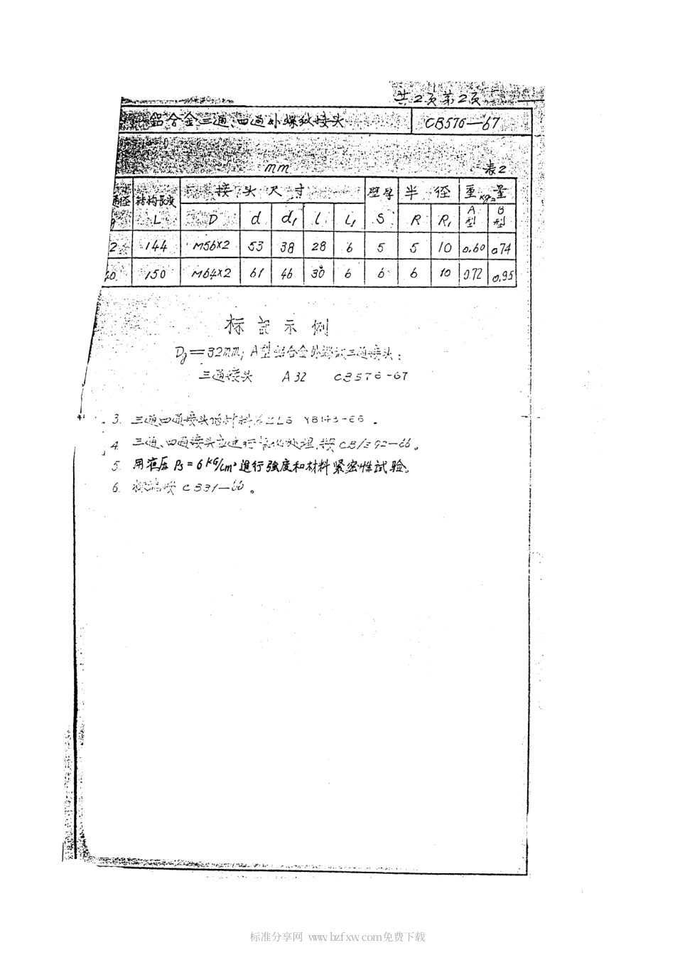 CB 576-1967 铝合金三通、四通外螺纹接头.pdf_第2页