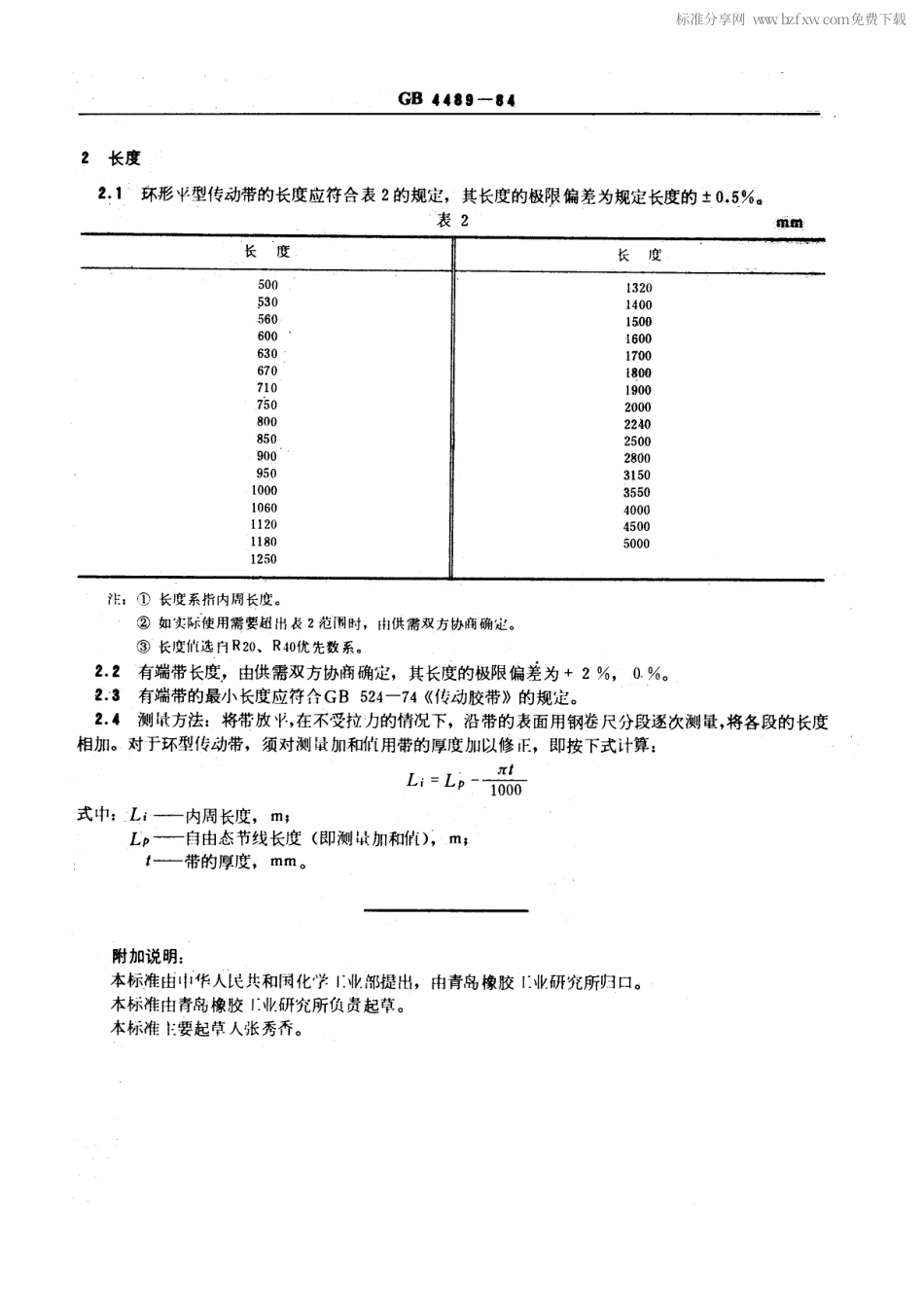 GBT 4489-1984 平型传动带的宽度和长度.pdf_第2页