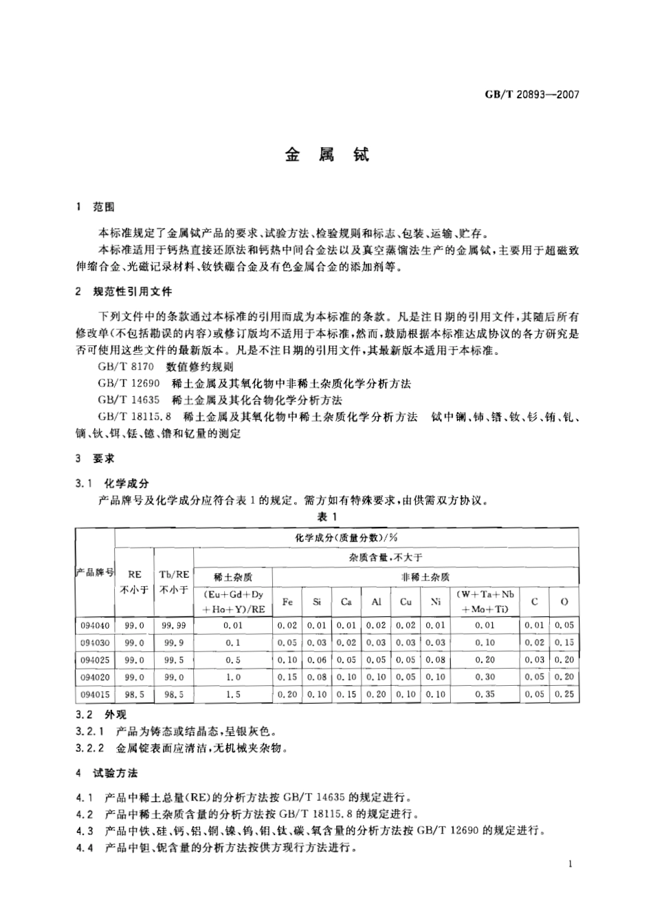 GBT 20893-2007 金属铽.pdf_第3页