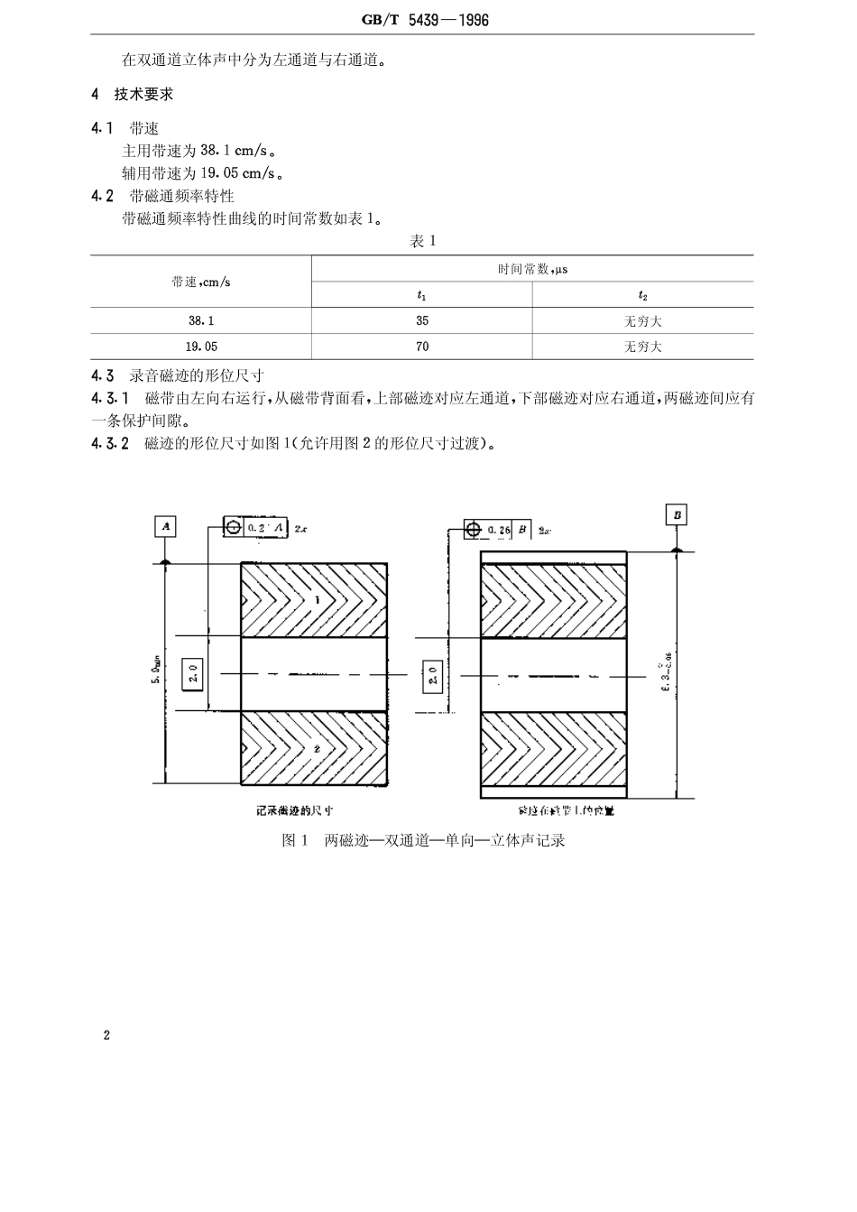 GBT 5439-1996 立体声广播节目(磁带)的录制和交换.pdf_第3页