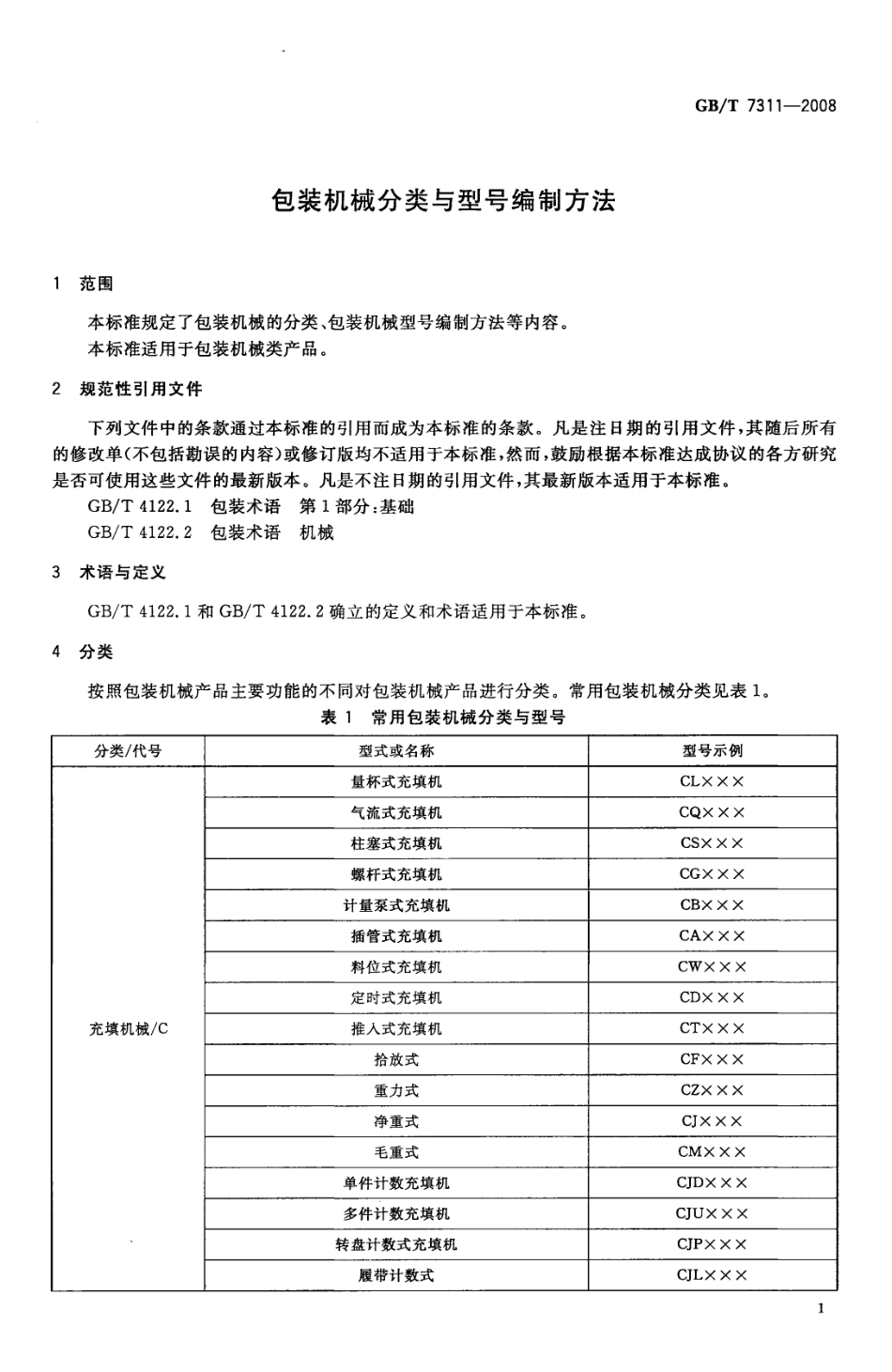 GBT 7311-2008 包装机械分类与型号编制方法.pdf_第3页