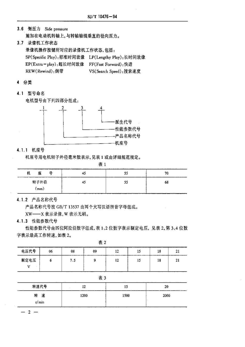 【电子行业军用标准】SJT 10476-1994 录像机用主导轴电动机总规范.pdf_第3页