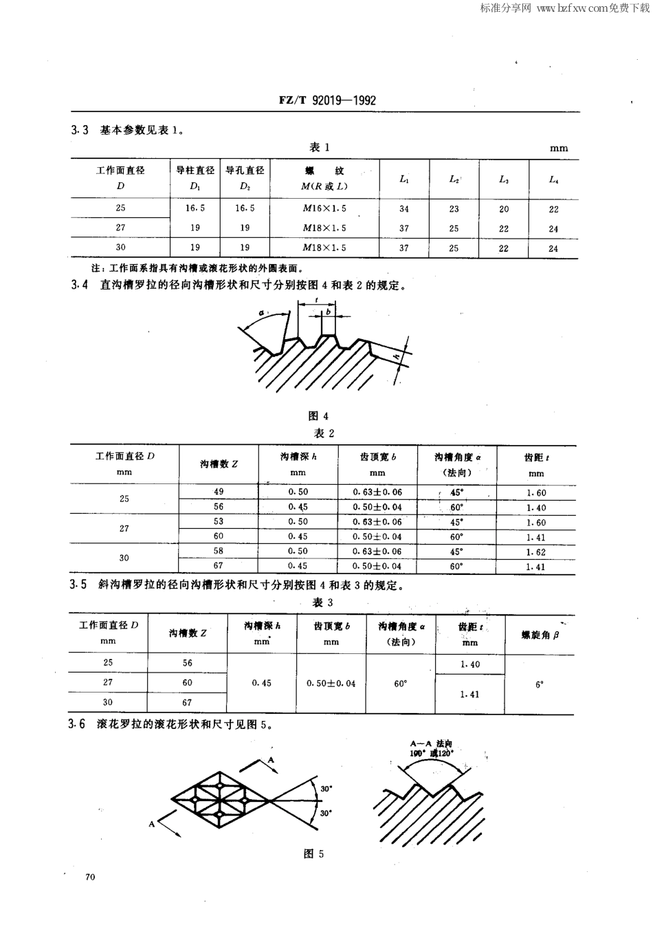 【纺织行业标准】FZT 92019-1992 棉纺细纱机牵伸下罗拉.pdf_第2页