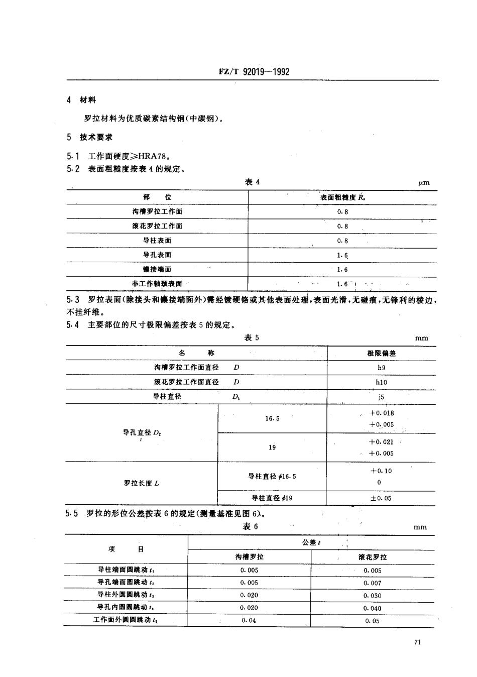 【纺织行业标准】FZT 92019-1992 棉纺细纱机牵伸下罗拉.pdf_第3页