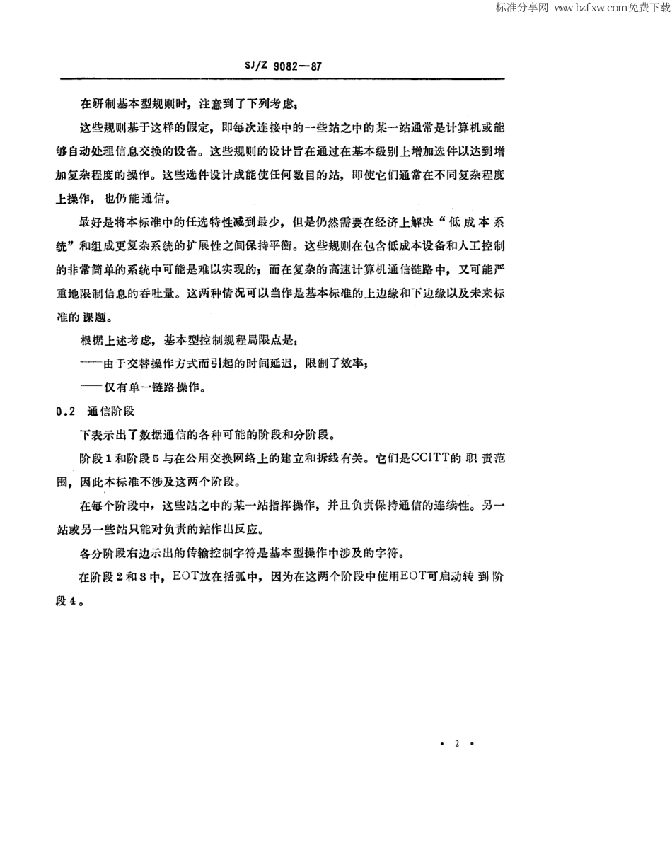 【电子行业军用标准】SJ 9082-1987 信息处理-数据通信系统的基本型控制规程.pdf_第2页