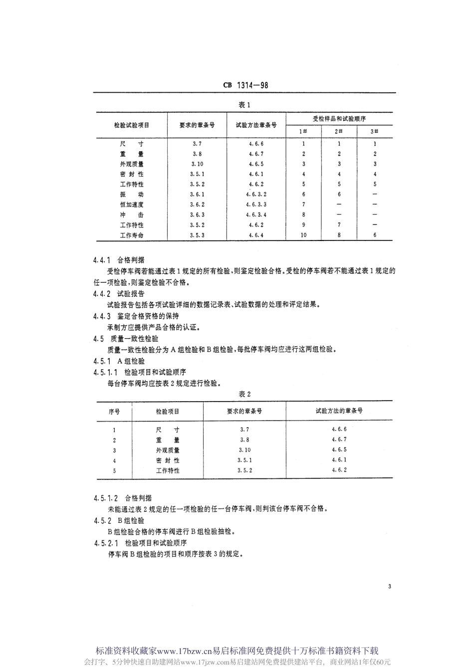 CB 1314-1998 鱼雷停车阀规范.pdf_第3页