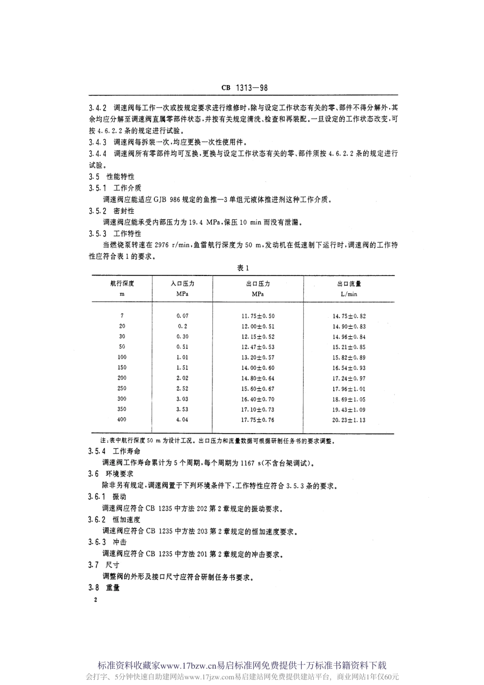 CB 1313-1998 鱼雷调速阀规范.pdf_第3页