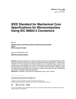 IEEE 1101.1-1998 IEEE Standard for Mechanical Core SpeciÞcations for Microcomputers Using IEC 60603-2 Connectors.pdf