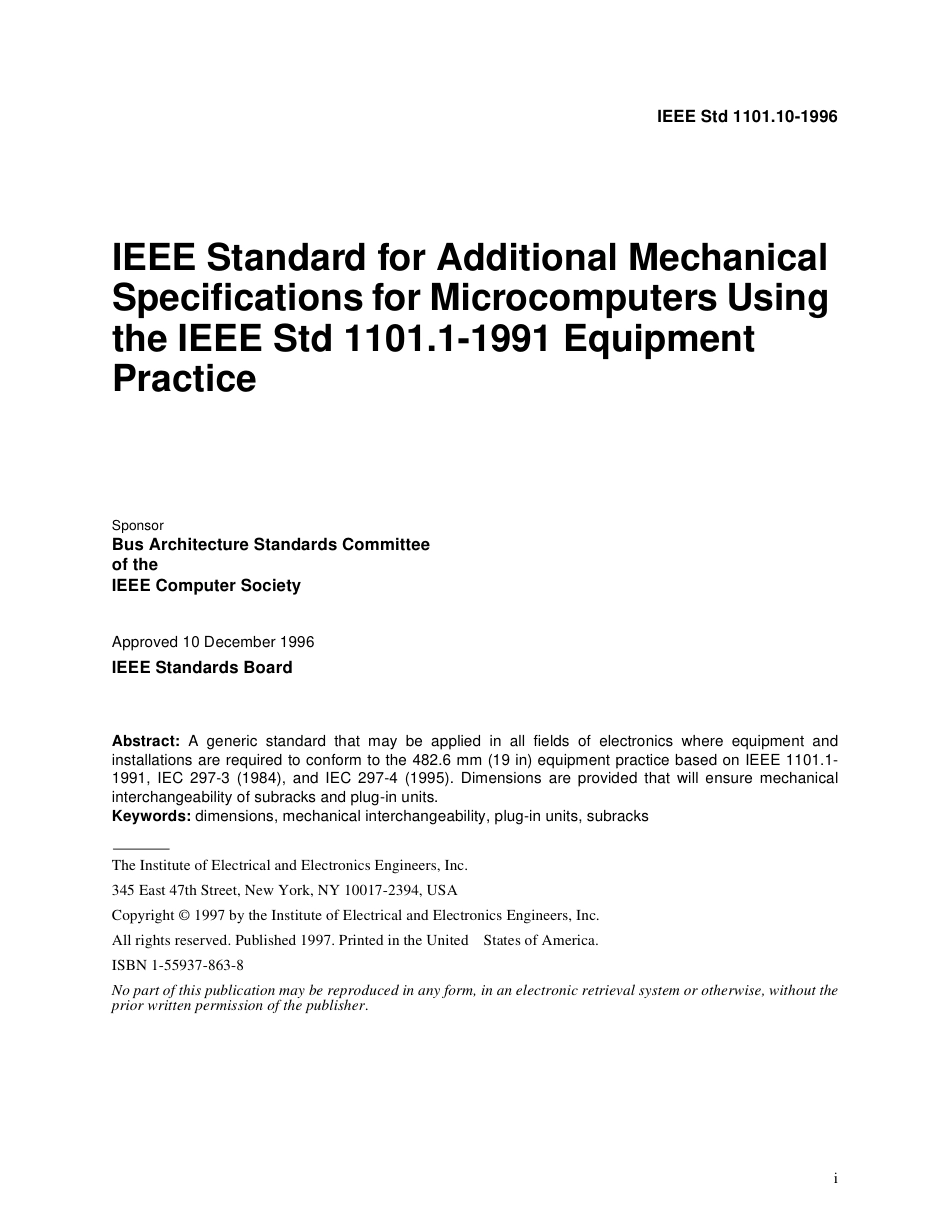 IEEE 1101.10-1996 IEEE Standard for Additional Mechanical Specifications for Microcomputers.pdf_第1页