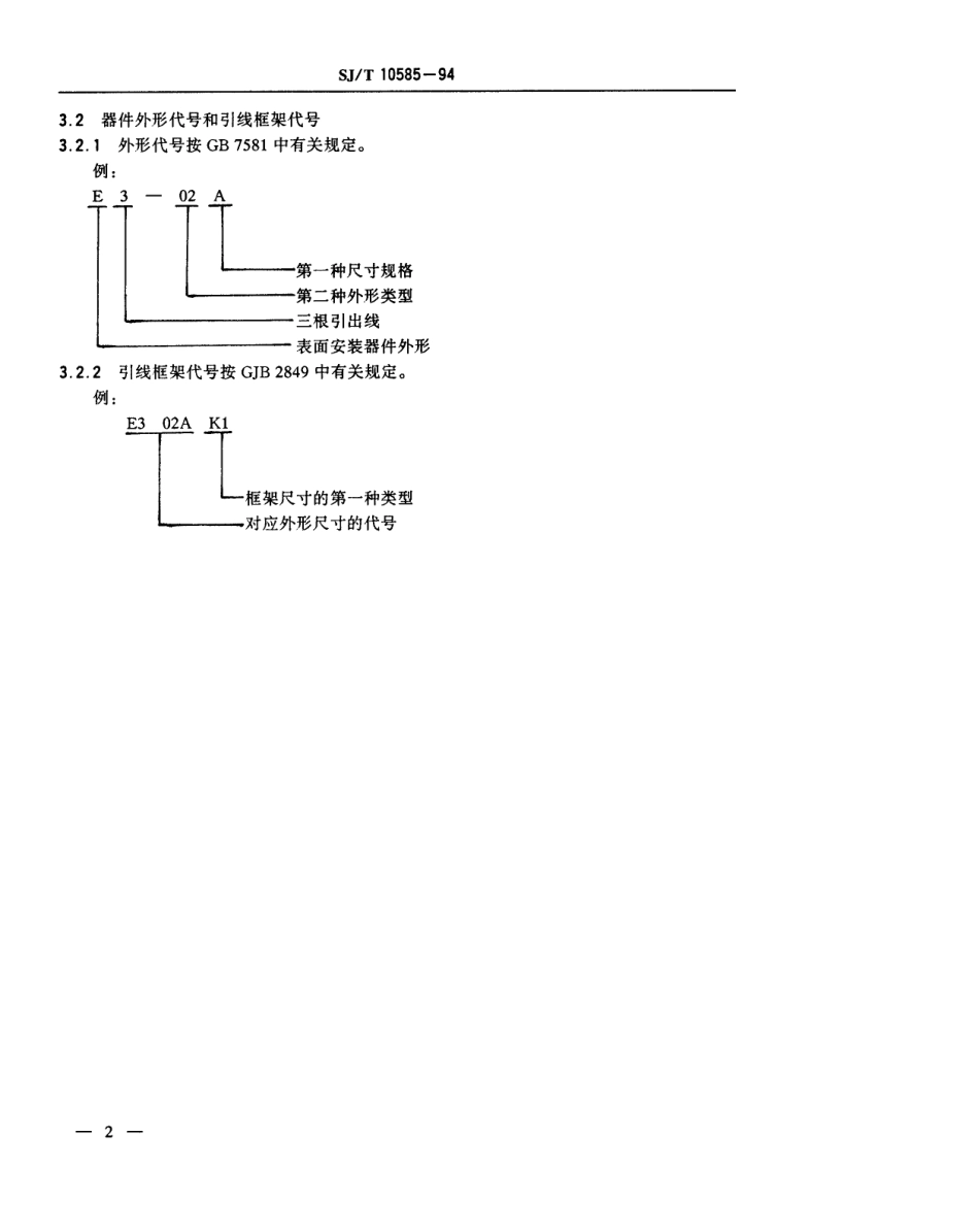 【电子行业军用标准】SJT 10585-1994 半导体分立器件表面安装器件外型尺寸及引线框架尺寸.pdf_第3页
