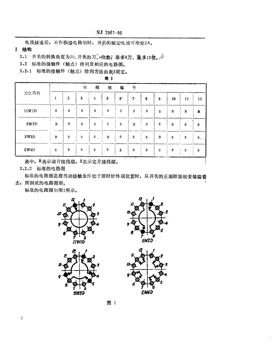 SJ 2691-1986 中心安装、双孔定位的KX13型旋转片式开关(低电负荷) 最多12位、最大直径42毫米.pdf_第2页
