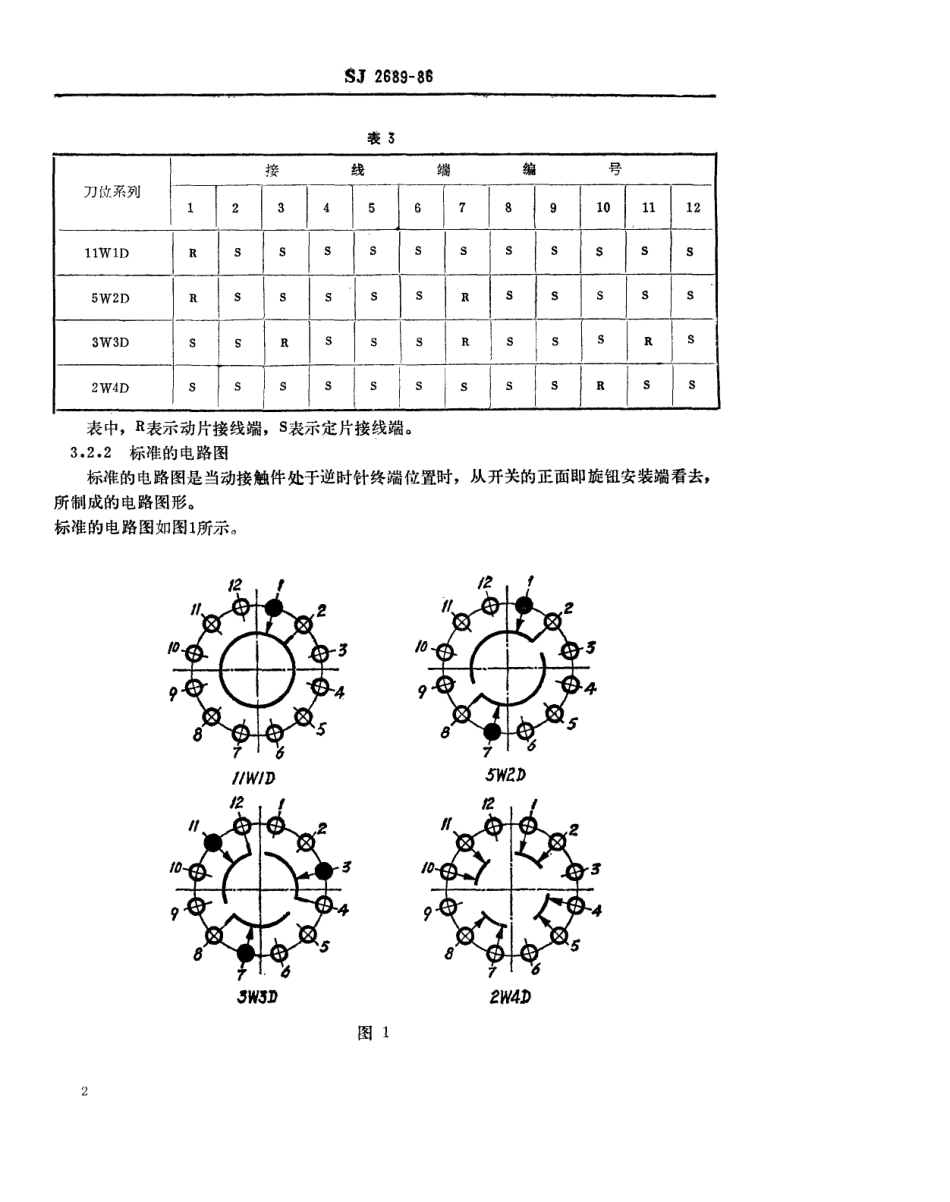SJ 2689-1986 中心安装的KX10型旋转片式开关(低电负荷) 最多12位、最大直径55毫米.pdf_第2页
