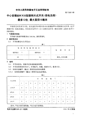 SJ 2687-1986 中心安装的KX06型旋转片式开关(低电负荷) 最多12位、最大直径16毫米.pdf