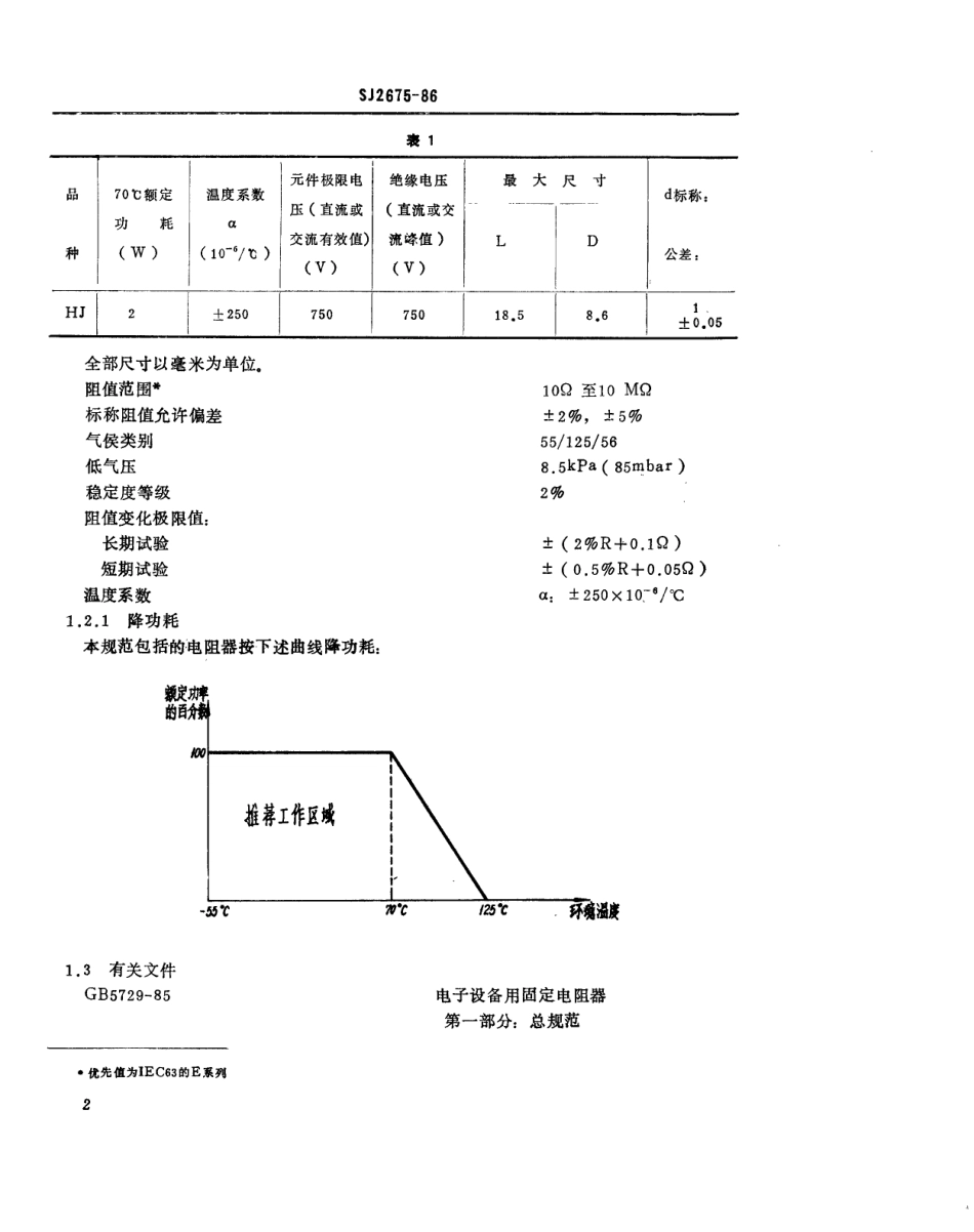 SJ 2675-1986 电子元器件详细规范 低功率非线绕固定电阻器RJ17型金属膜固定电阻器 评定水平E.pdf_第3页