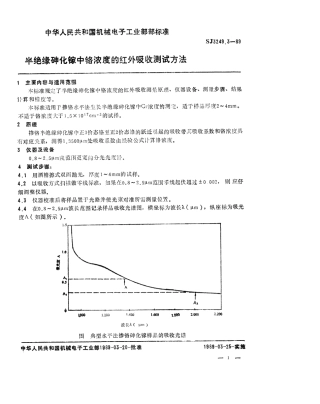 【电子行业军用标准】SJ 3249.3-1989 半绝缘砷化镓中铬浓度的红外吸收测试方法.pdf