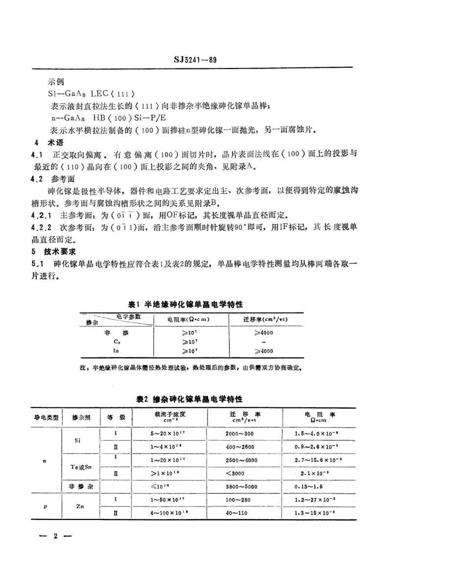 【电子行业军用标准】SJ 3241-1989 砷化镓单晶棒及片.pdf_第3页