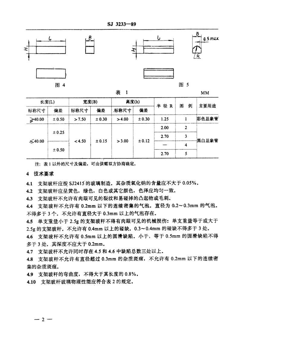 【电子行业军用标准】SJ 3233-1989 真空电子器件电子枪支架玻杆.pdf_第3页