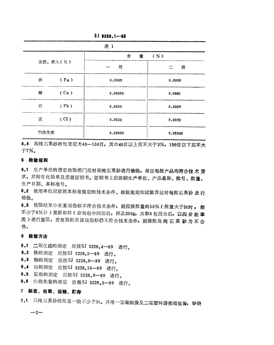 【电子行业军用标准】SJ 3228.1-1989 电子工业用高纯石英砂技术条件.pdf_第3页