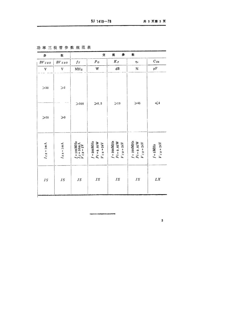 【电子行业军用标准】SJ 1419-1978 3DA18型NPN硅高频大功率三极管.pdf.pdf_第3页