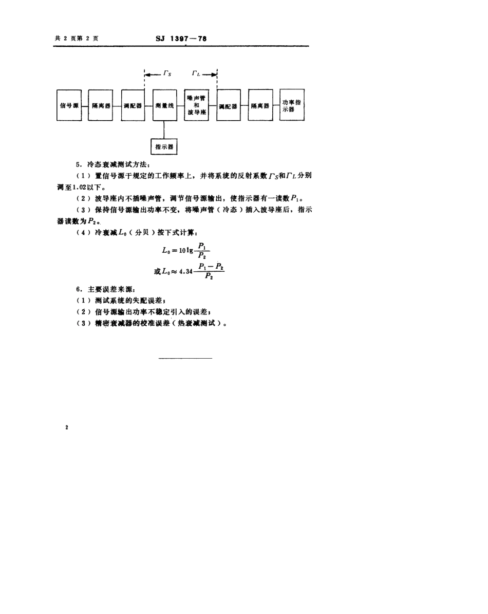 【电子行业军用标准】SJ 1397-1978 气体放电噪声管衰减量的测试方法.pdf.pdf_第2页