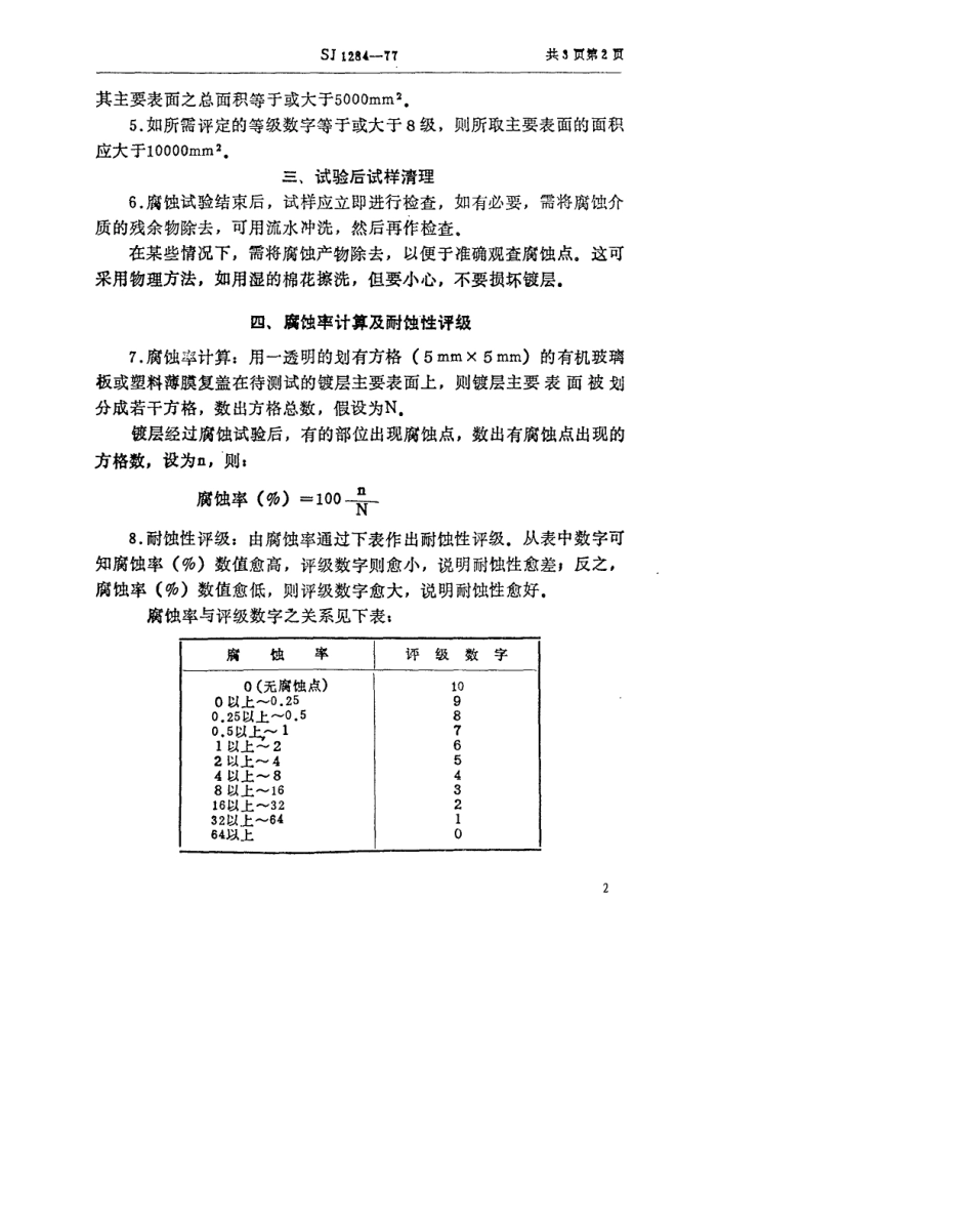【电子行业军用标准】SJ 1284-1977 金属镀层腐蚀试验结果评定方法.pdf.pdf_第2页